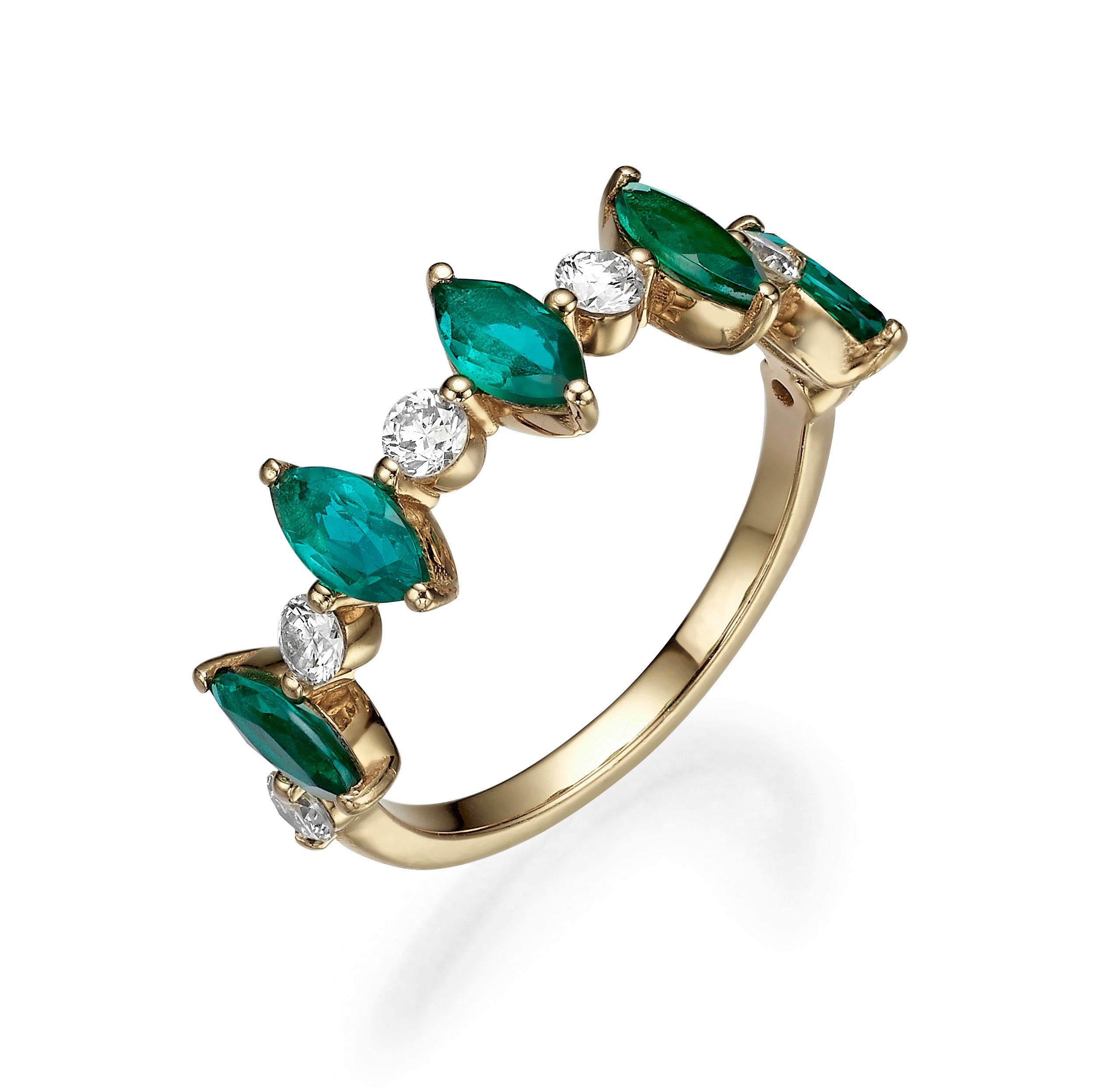 LARGE MARQUISE GEM AND DIAMOND RING