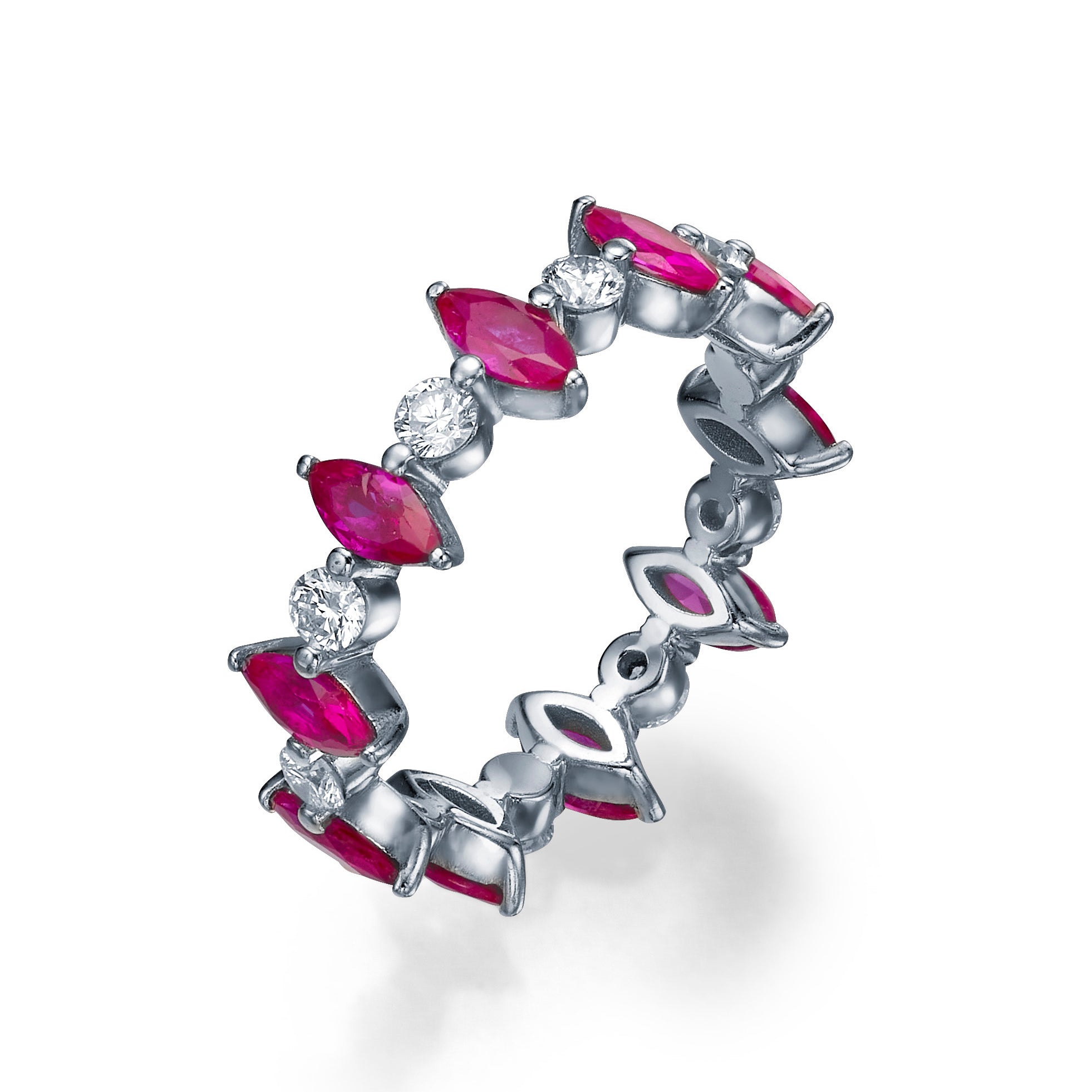 MARQUISE PINK SAPPHIRE AND DIAMOND RING