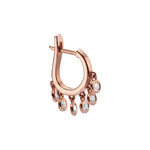 DIAMOND DANGLE HUGGIE EARRINGS - Rose Gold - Single earring