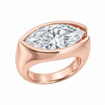 3CT EAST-WEST MARQUISE BEZEL DIAMOND RING - Rose Gold