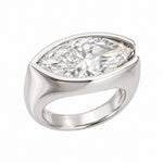 3CT EAST-WEST MARQUISE BEZEL DIAMOND RING - White Gold
