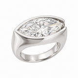 3CT EAST-WEST MARQUISE BEZEL DIAMOND RING - White Gold