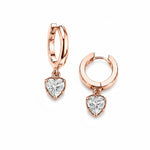 BOLD BEZEL HEART SHAPE DIAMOND DROP 0.5CT - Rose Gold