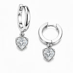 BOLD BEZEL HEART SHAPE DIAMOND DROP 0.5CT - White Gold