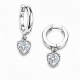 BOLD BEZEL HEART SHAPE DIAMOND DROP 0.5CT - White Gold