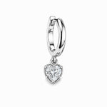 BOLD BEZEL HEART SHAPE DIAMOND DROP 0.5CT - White Gold - Single earring