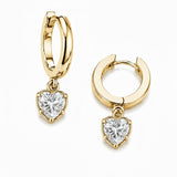 BOLD BEZEL HEART SHAPE DIAMOND DROP 0.5CT - Yellow Gold