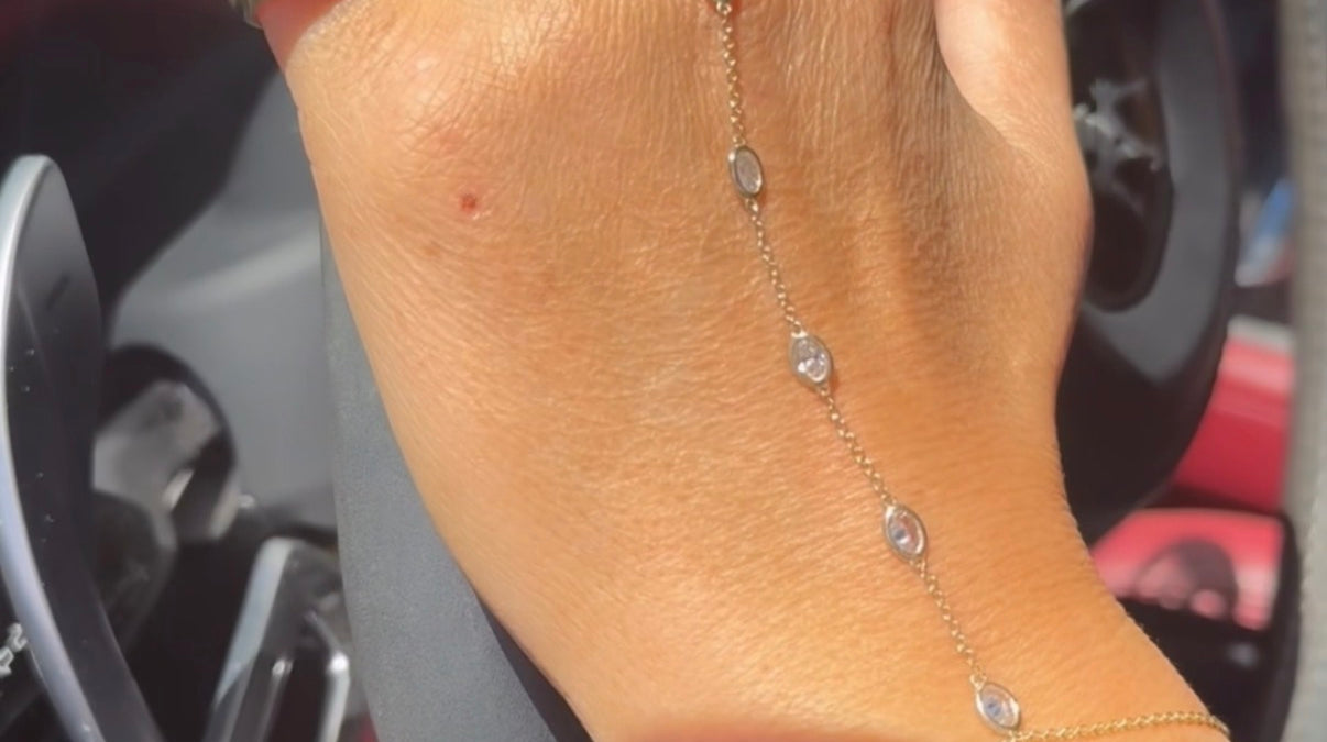 MARQUISE DIAMOND HAND CHAIN - worn