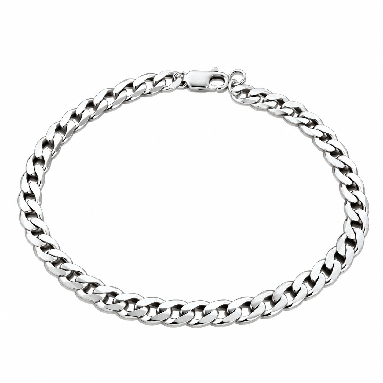 MEN'S CUBAN LINK GOLD BRACELET - White Gold