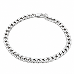 MEN'S CUBAN LINK GOLD BRACELET - White Gold