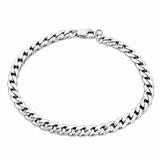 MEN'S CUBAN LINK GOLD BRACELET - White Gold