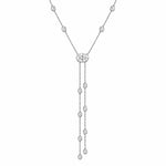 OVAL DIAMOND LARIAT NECKLACE - White Gold