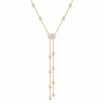 OVAL DIAMOND LARIAT NECKLACE - Yellow Gold
