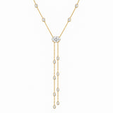 OVAL DIAMOND LARIAT NECKLACE - Yellow Gold