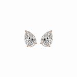 PEAR SOLITAIRE DIAMOND STUD EARRINGS - Rose Gold - Pair 1 CT total