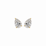 PEAR SOLITAIRE DIAMOND STUD EARRINGS - Yellow Gold - Pair 1 CT total