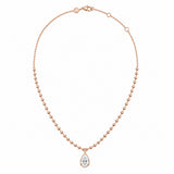 1.5CT PEAR DIAMOND BALL CHAIN NECKLACE - Rose Gold