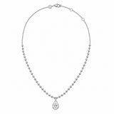 1.5CT PEAR DIAMOND BALL CHAIN NECKLACE - White Gold