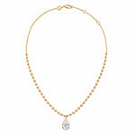 1.5CT PEAR DIAMOND BALL CHAIN NECKLACE - Yellow Gold
