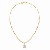 1.5CT PEAR DIAMOND BALL CHAIN NECKLACE - Yellow Gold