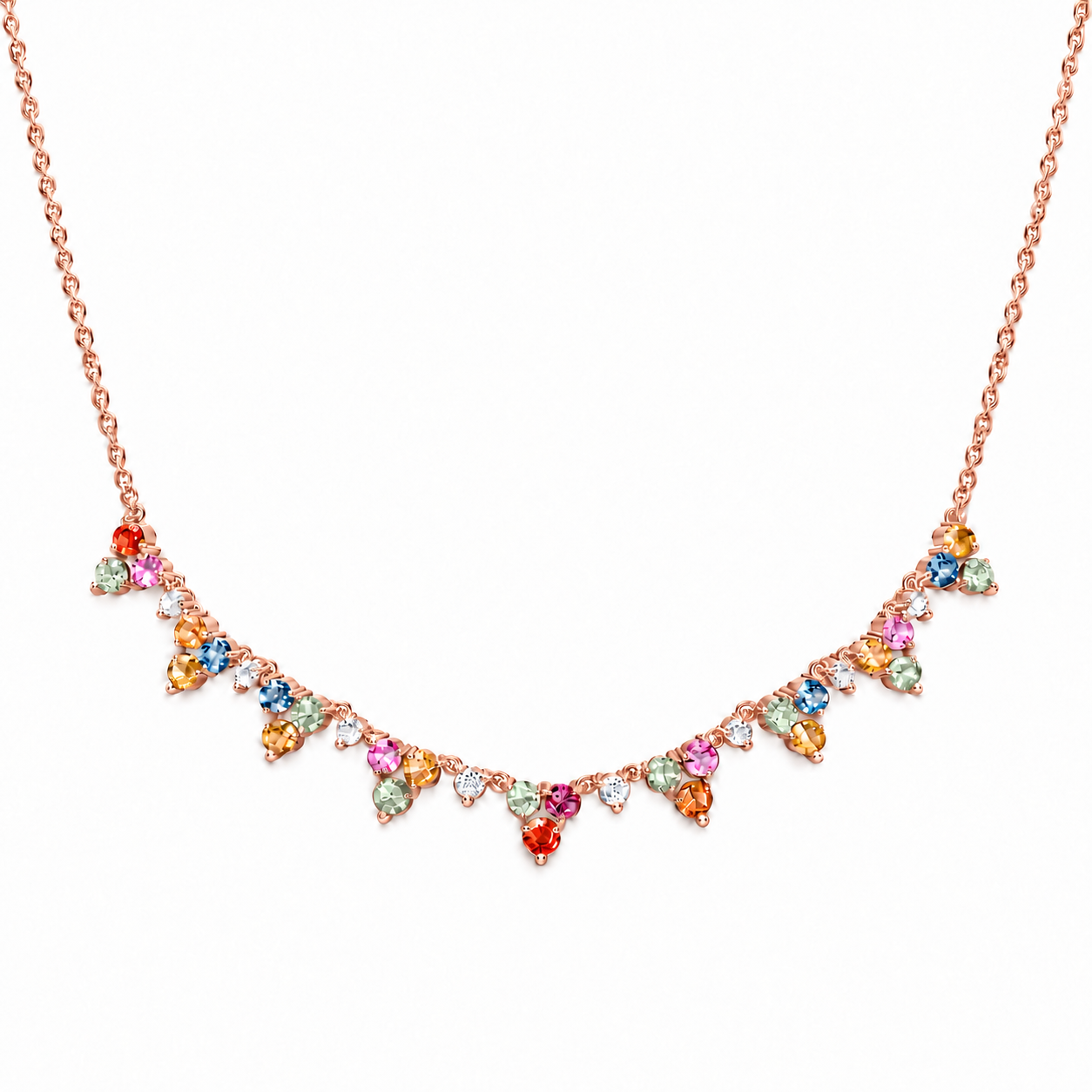 PRISM GEMSTONE NECKLACE - Rose Gold