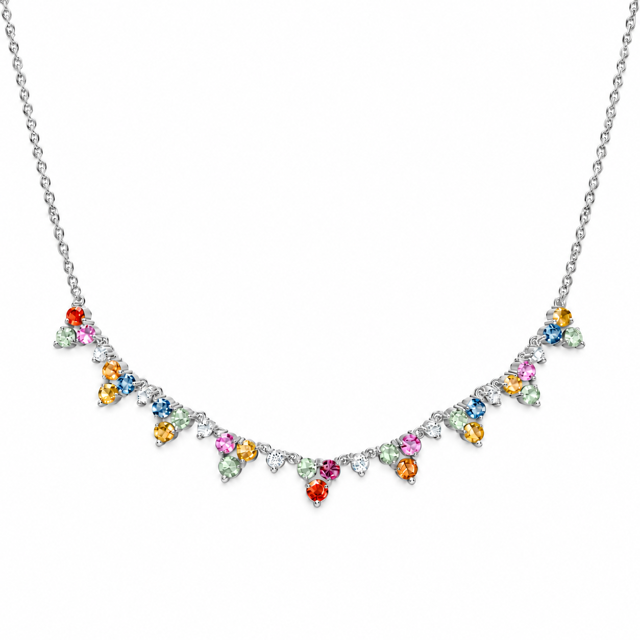 PRISM GEMSTONE NECKLACE - White Gold