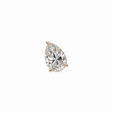 PEAR SOLITAIRE DIAMOND STUD EARRINGS - Rose Gold - Single 1 CT