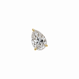 PEAR SOLITAIRE DIAMOND STUD EARRINGS - Yellow Gold - Single 1 CT