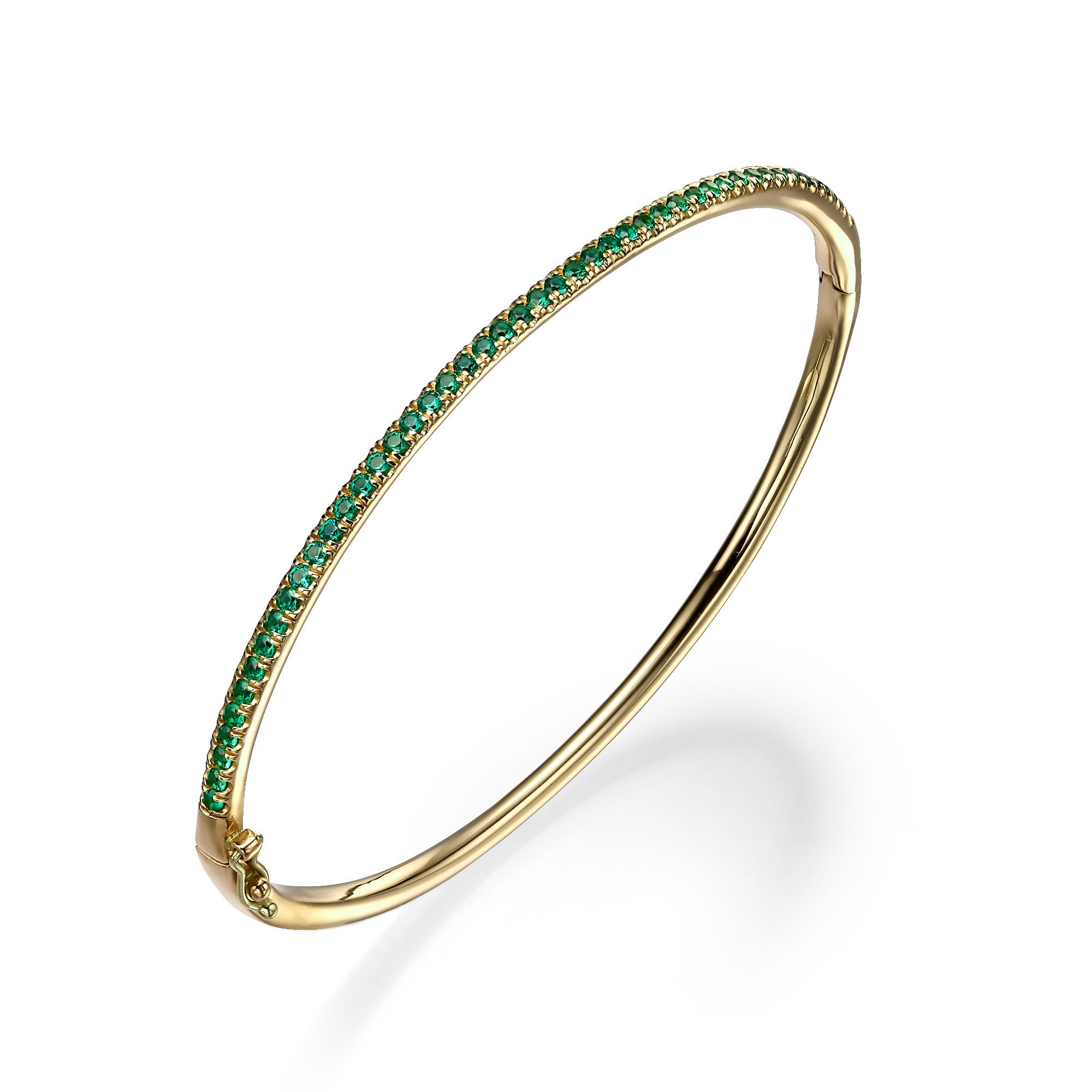 Emerald gem stone bangle